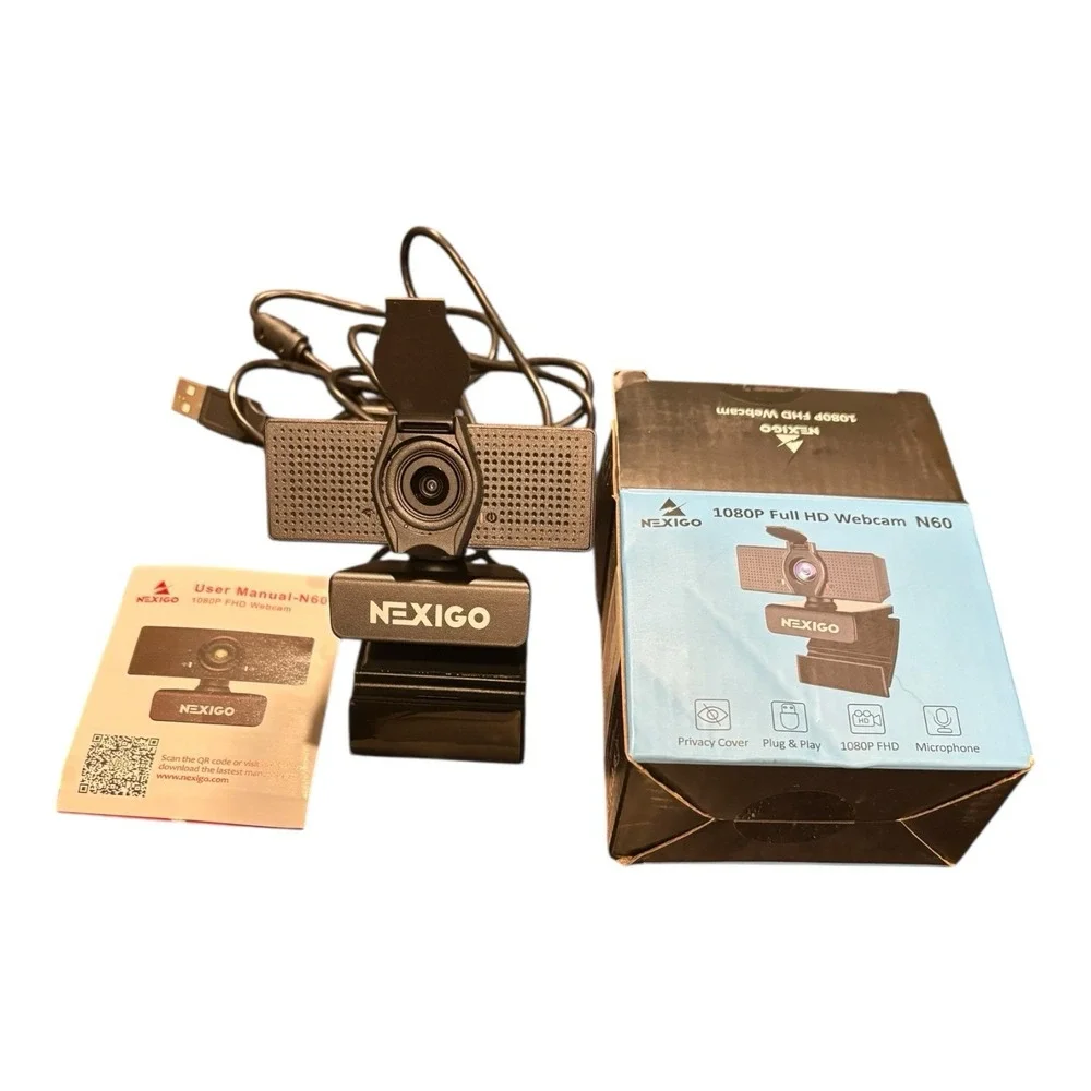 NexiGo‎ N60 1080P Webcam with Microphone, Adjustable FOV, Zoom, Privacy Cover
